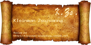 Kleinman Zsuzsanna névjegykártya