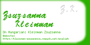 zsuzsanna kleinman business card